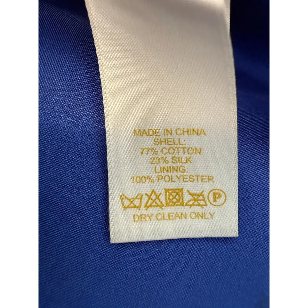 Kate Spade Royal Blue Animal Print Silk Blend Fit & Flare Dress Sleeveless Sz 0